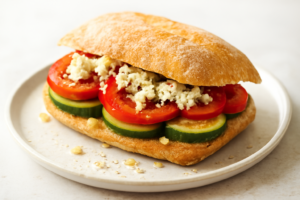 Read more about the article Tomato Cucumber Feta Sandwich